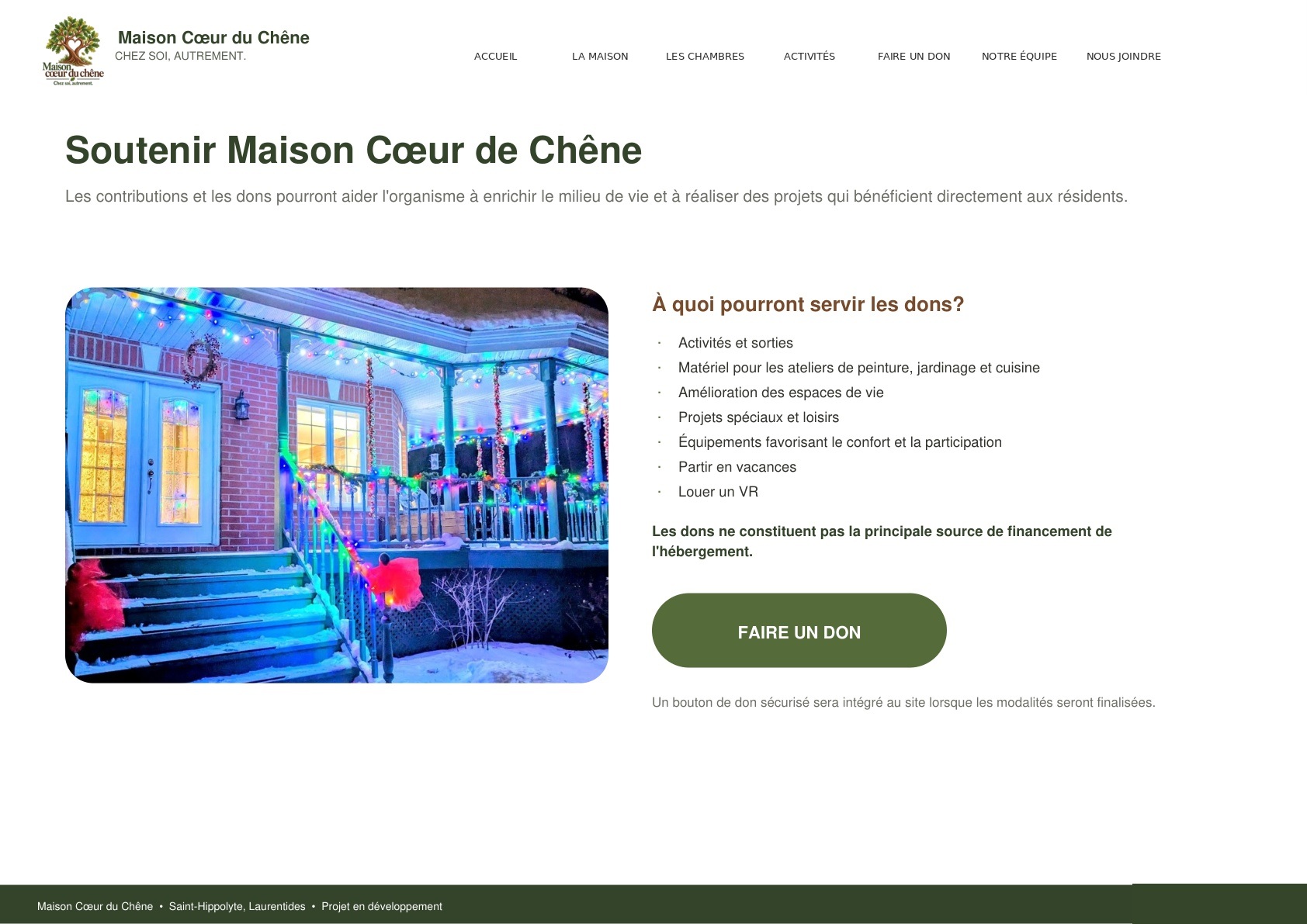 Dons — Maison Cœur du Chêne